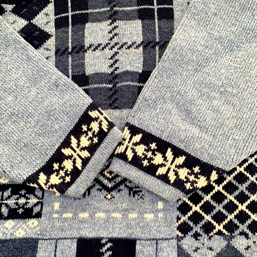 Vintage Dana Scott Blue Patchwork Cottagecore Sweater - Picture 5 of 6